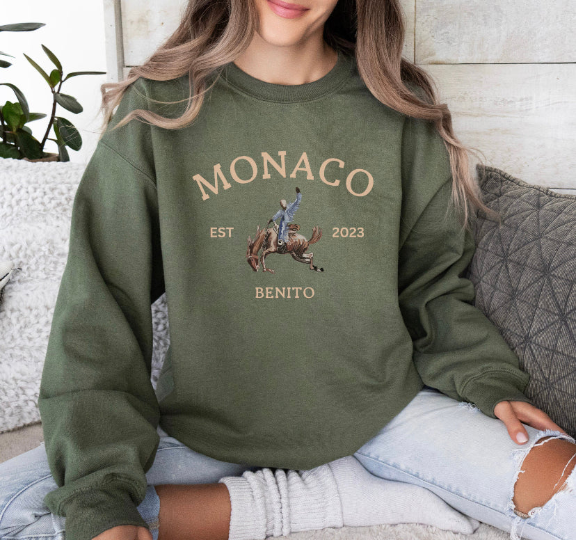 Bad Bunny ~ MONACO ~ Nadie Sabe Lo Que Va Pasar Mañana Crew Neck / Sweatshirt