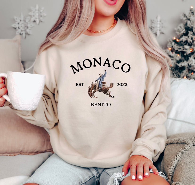 Bad Bunny ~ MONACO ~ Nadie Sabe Lo Que Va Pasar Mañana Crew Neck / Sweatshirt