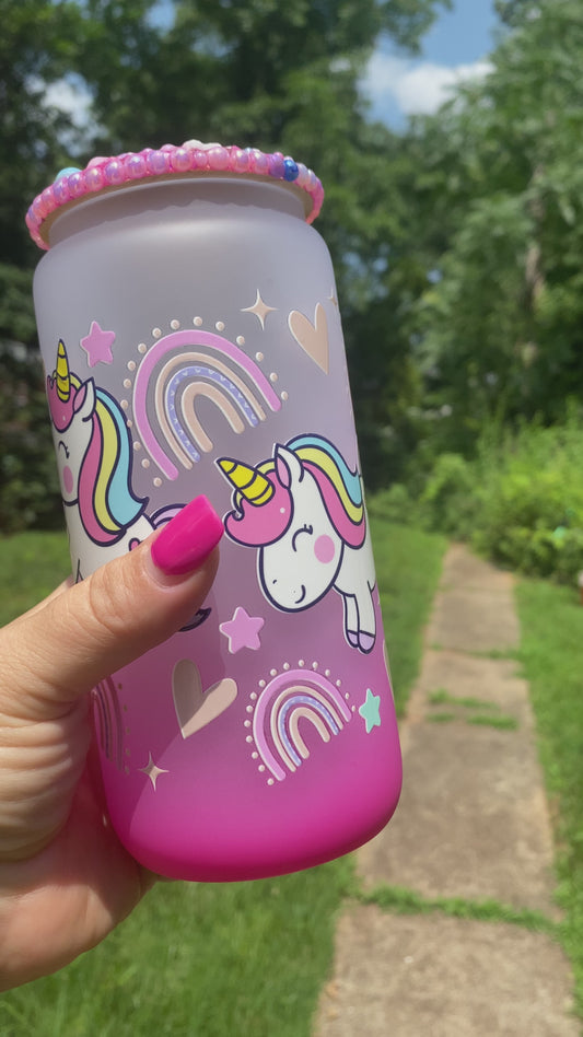 Glass Can - 16oz - Unicorn