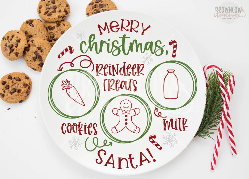 Dear Santa Trays l Custom Santa Cookie Plate | Christmas Eve Cookie Tray | Santa Cookie and Milk Platter | Wooden Farmhouse Cookie | Dear Santa Sign