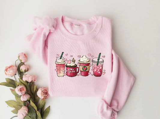 Valentine's I Love Coffee Crew Neck