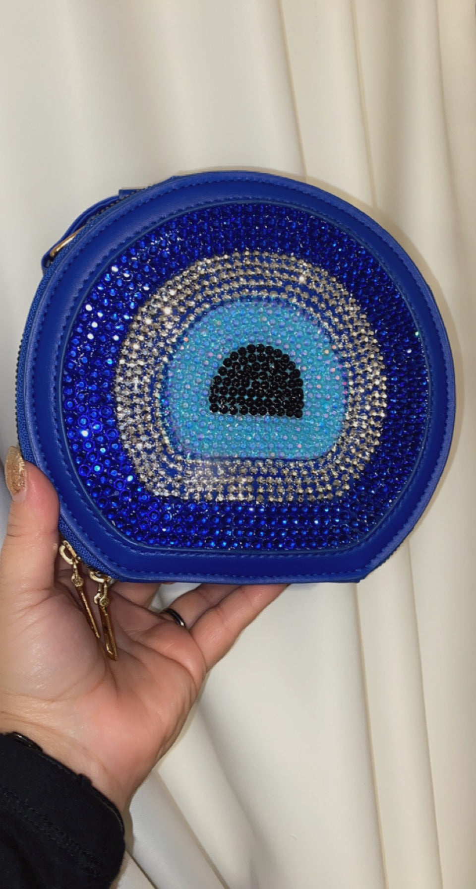 Blue Rhinestone “Evil Eye” Themed Handbag