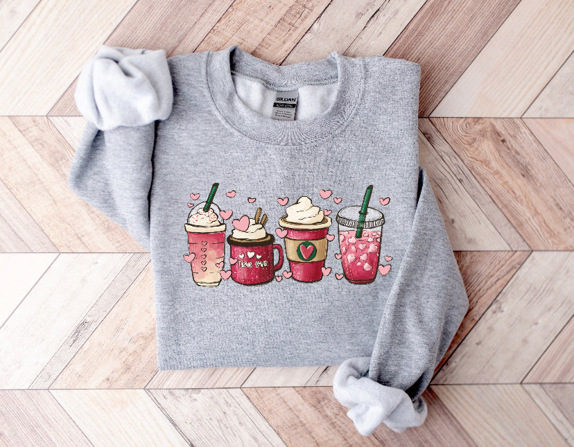 Valentine's I Love Coffee Crew Neck